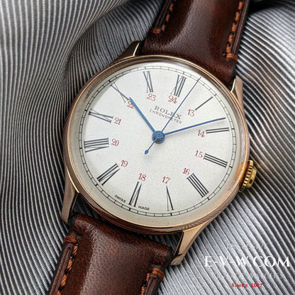 Un chronomètre Rolex ancien exceptionnellement rare, datant d'avant l'ère Oyster / Cal. 530 / Réf. 4139 – Or 14 carats (vers 1943-1946) 