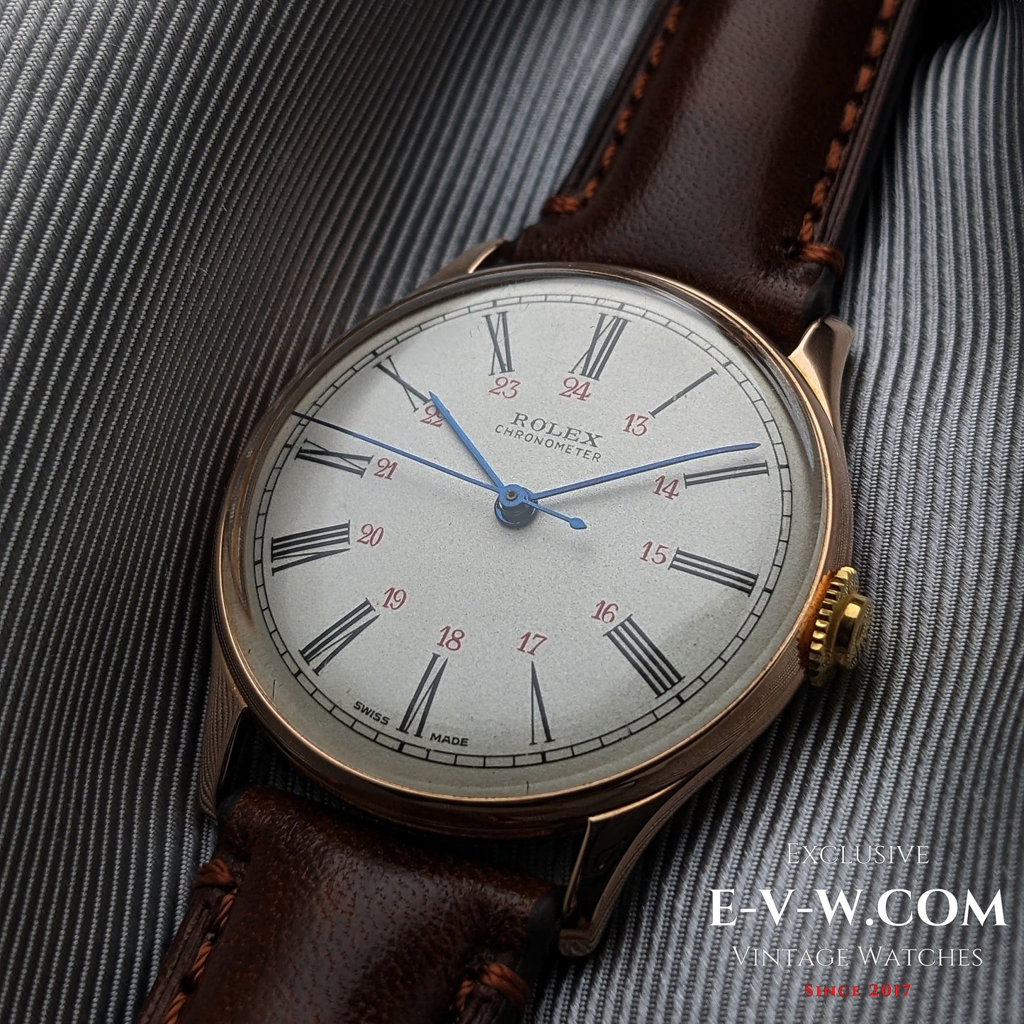 Un chronomètre Rolex ancien exceptionnellement rare, datant d'avant l'ère Oyster / Cal. 530 / Réf. 4139 – Or 14 carats (vers 1943-1946) 