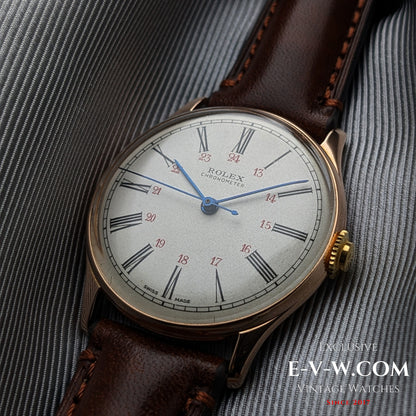 Un chronomètre Rolex ancien exceptionnellement rare, datant d'avant l'ère Oyster / Cal. 530 / Réf. 4139 – Or 14 carats (vers 1943-1946) 