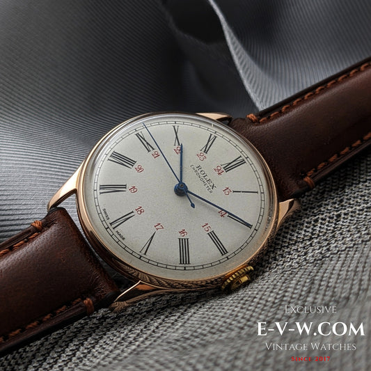 Un chronomètre Rolex ancien exceptionnellement rare, datant d'avant l'ère Oyster / Cal. 530 / Réf. 4139 – Or 14 carats (vers 1943-1946) 