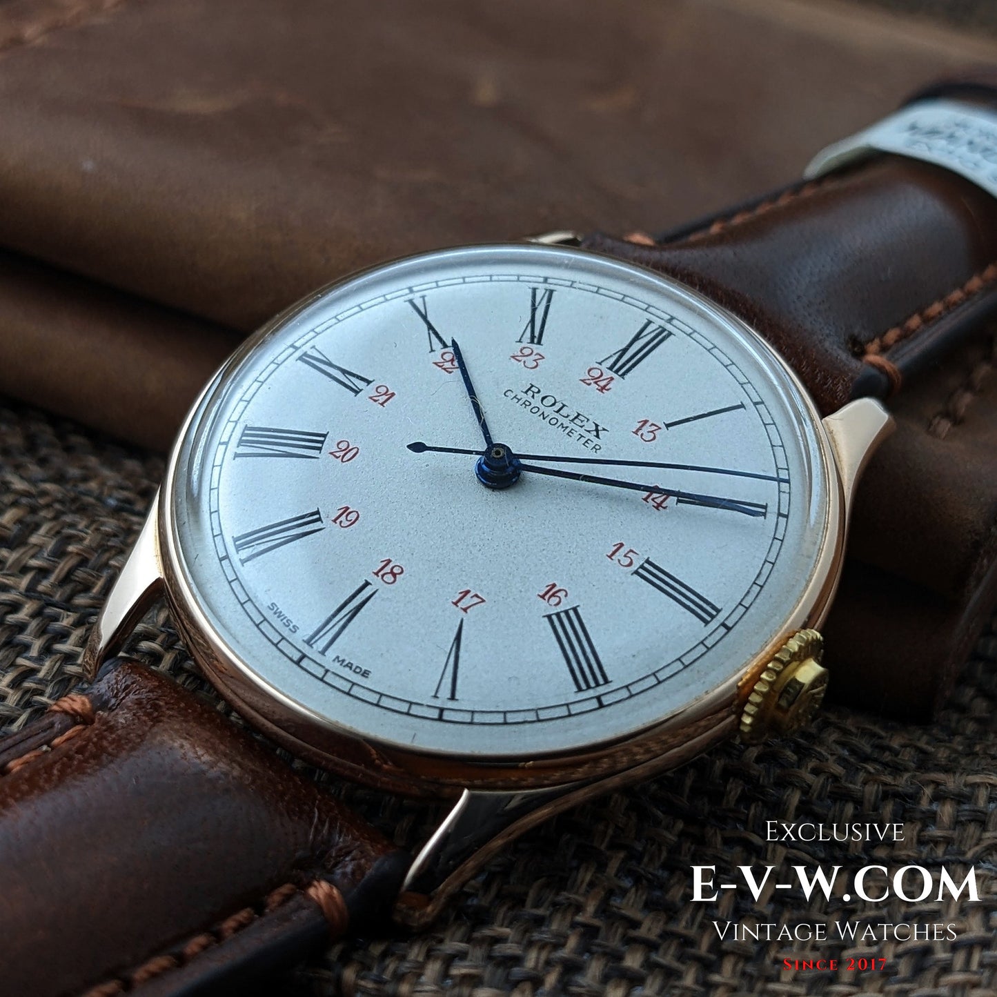 Un chronomètre Rolex ancien exceptionnellement rare, datant d'avant l'ère Oyster / Cal. 530 / Réf. 4139 – Or 14 carats (vers 1943-1946) 