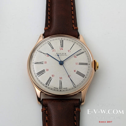 Un chronomètre Rolex ancien exceptionnellement rare, datant d'avant l'ère Oyster / Cal. 530 / Réf. 4139 – Or 14 carats (vers 1943-1946) 
