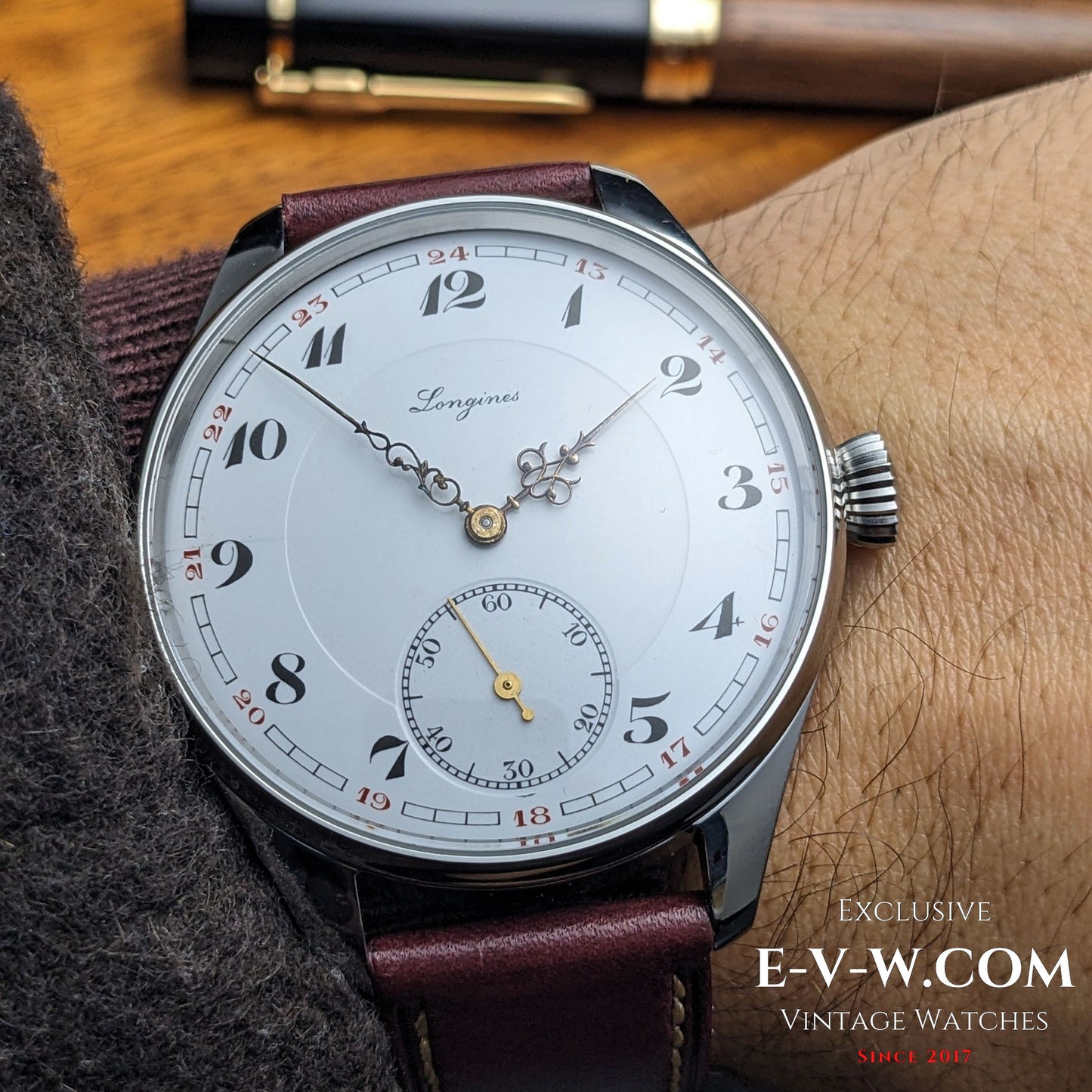 Longines ancienne de 117 ans (conversion de 1908) | Cadran en émail | Révisée 