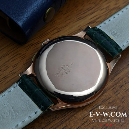 Chronographe Kelbert en or rose 18 carats, montre des années 1940 / Révisée 