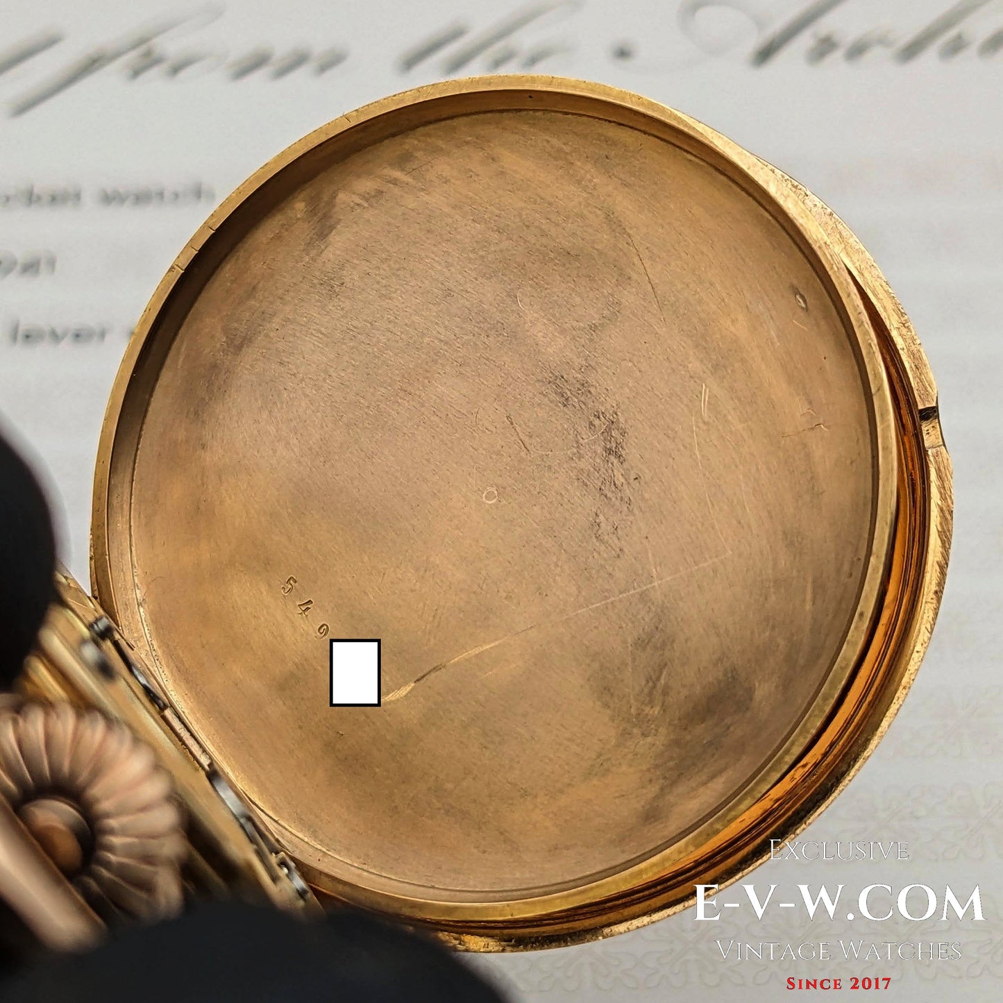 Montre Patek Philippe ancienne (146 ans), en or rose 18 carats, millésime 1877, calibre 18, échappement à ancre, provenant des archives Patek Philippe.