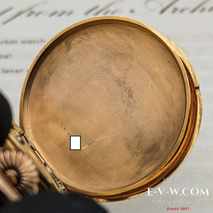 Montre Patek Philippe ancienne (146 ans), en or rose 18 carats, millésime 1877, calibre 18, échappement à ancre, provenant des archives Patek Philippe.