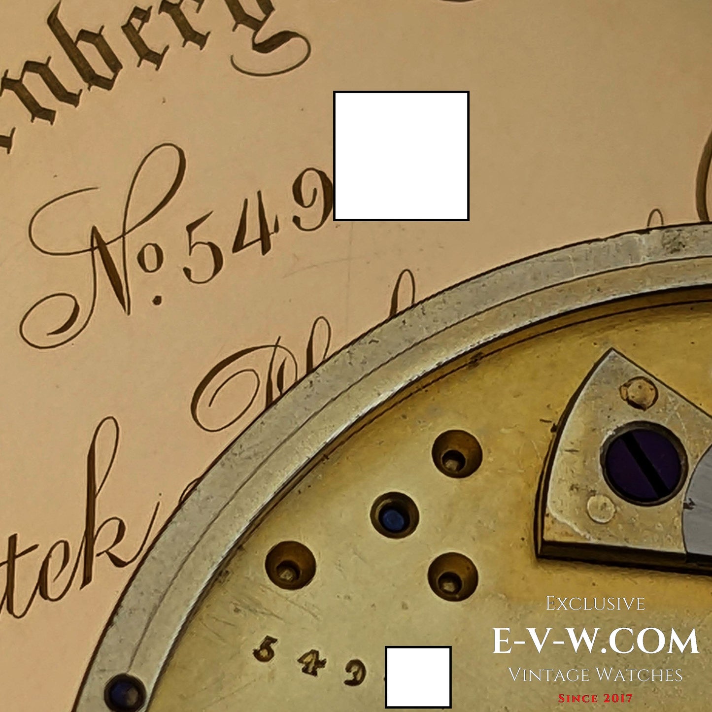 Montre Patek Philippe ancienne (146 ans), en or rose 18 carats, millésime 1877, calibre 18, échappement à ancre, provenant des archives Patek Philippe.