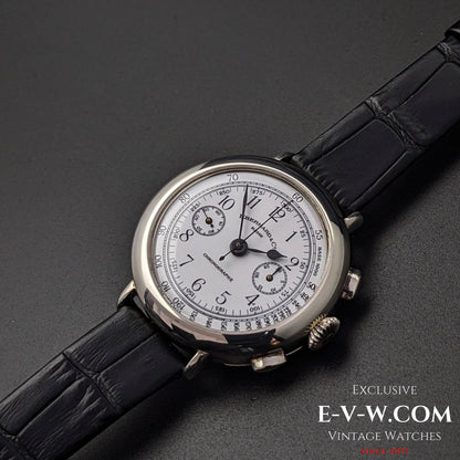 RARE Chronographe Eberhard Anniversaire 1987, calibre légendaire 310-8, 14 pouces, argent massif, édition limitée / Jumbo 38 mm