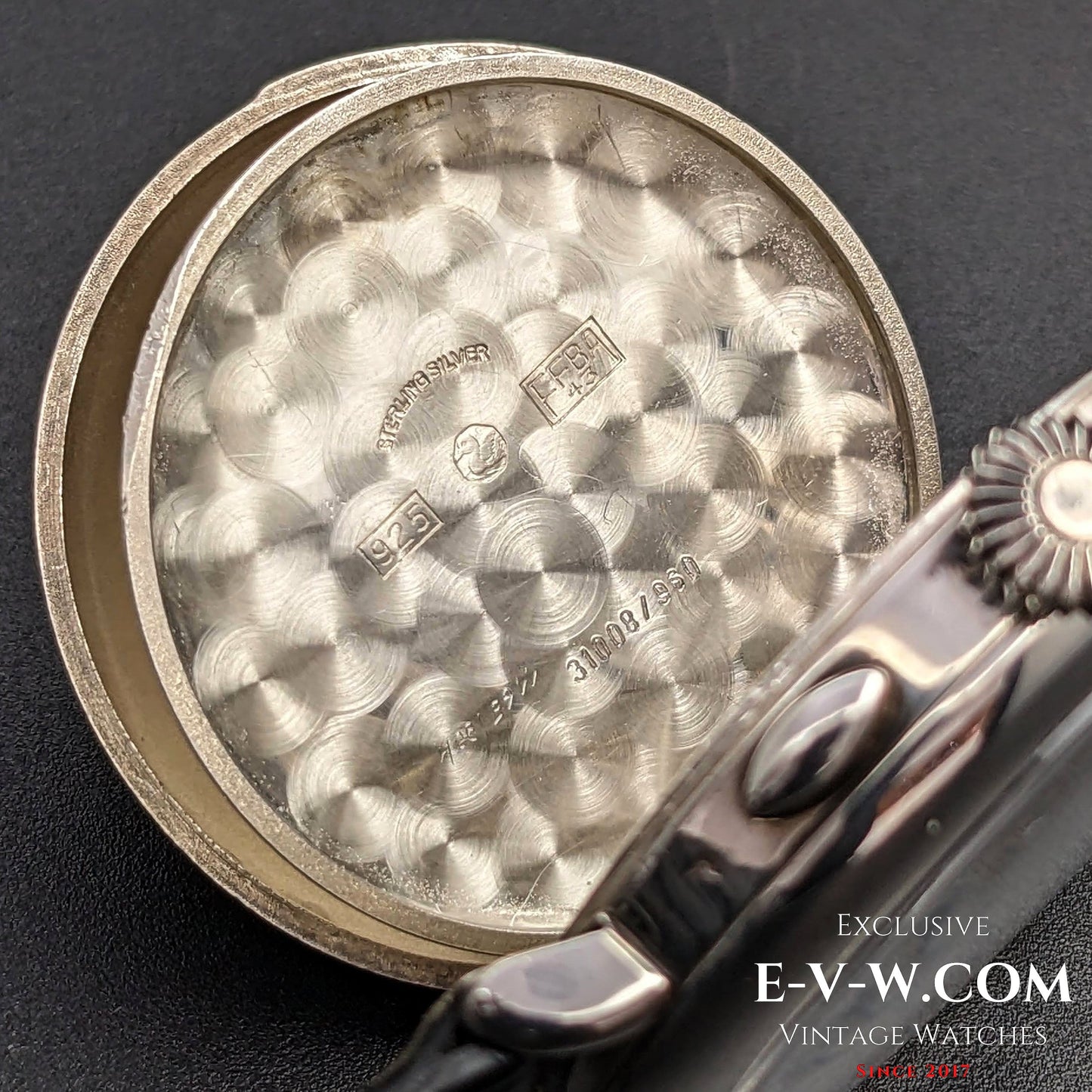 RARE Chronographe Eberhard Anniversaire 1987, calibre légendaire 310-8, 14 pouces, argent massif, édition limitée / Jumbo 38 mm