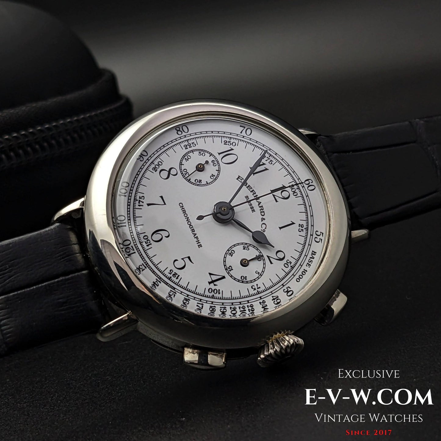 Eberhard & Co. SUISSE Chronographe Jumbo /925 Silber / Ref.310-8 31008 / Cal. 14