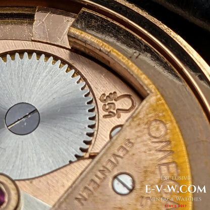 Rare Omega à cadran sectoriel / Automatique à masselottes / Or 18 carats / Cal. 351 / Vintage 1950