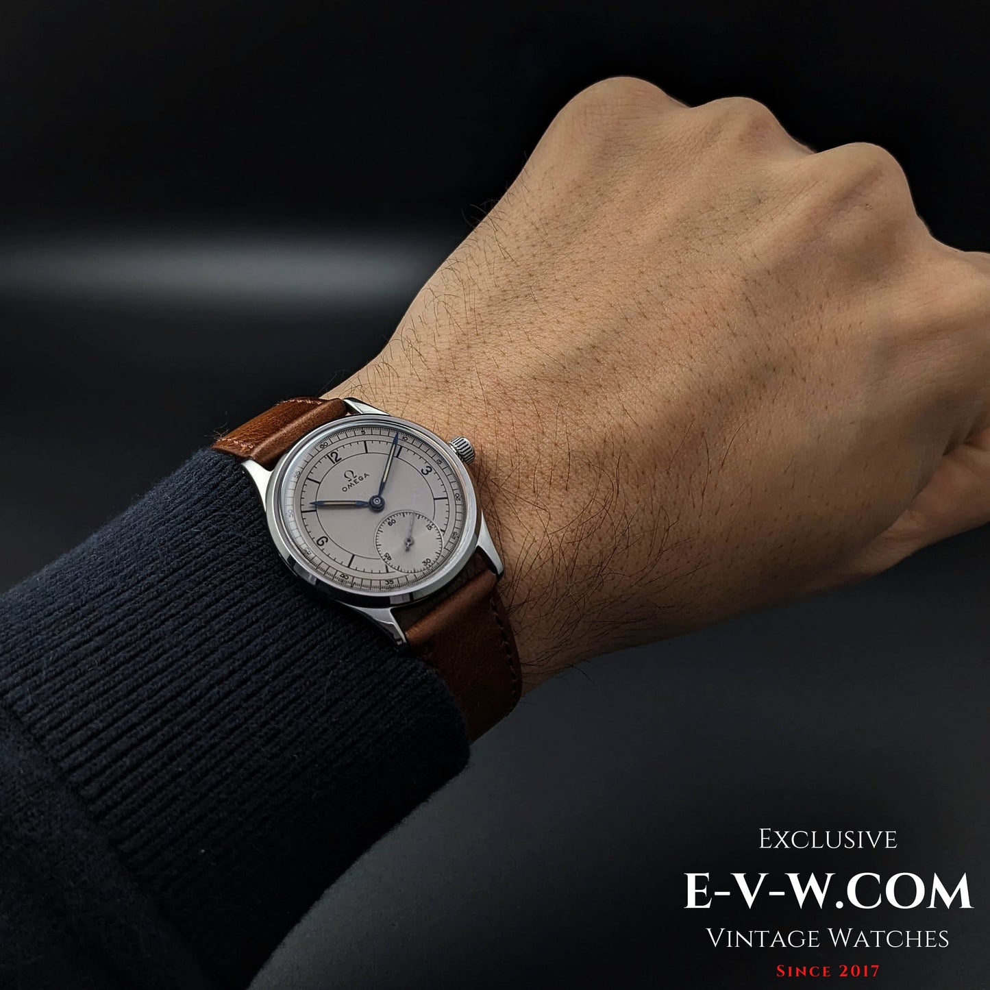 Omega à cadran sectoriel / Réf. 30T2 / Calibre 265 (famille 30T2) / Boîtier Dennison rare / Vintage 1950