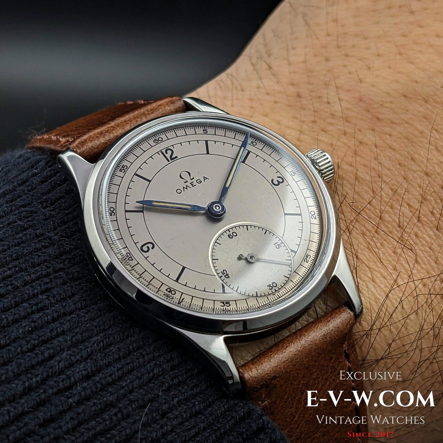 Omega à cadran sectoriel / Réf. 30T2 / Calibre 265 (famille 30T2) / Boîtier Dennison rare / Vintage 1950