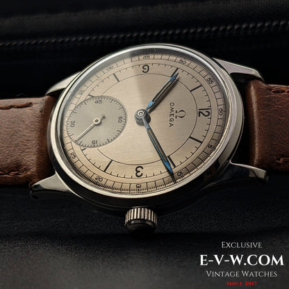 Omega à cadran sectoriel / Réf. 30T2 / Calibre 265 (famille 30T2) / Boîtier Dennison rare / Vintage 1950