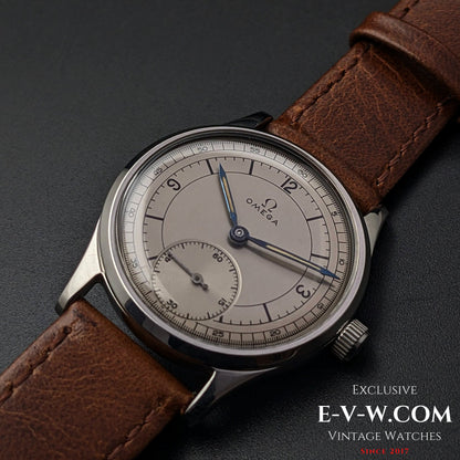 Omega à cadran sectoriel / Réf. 30T2 / Calibre 265 (famille 30T2) / Boîtier Dennison rare / Vintage 1950