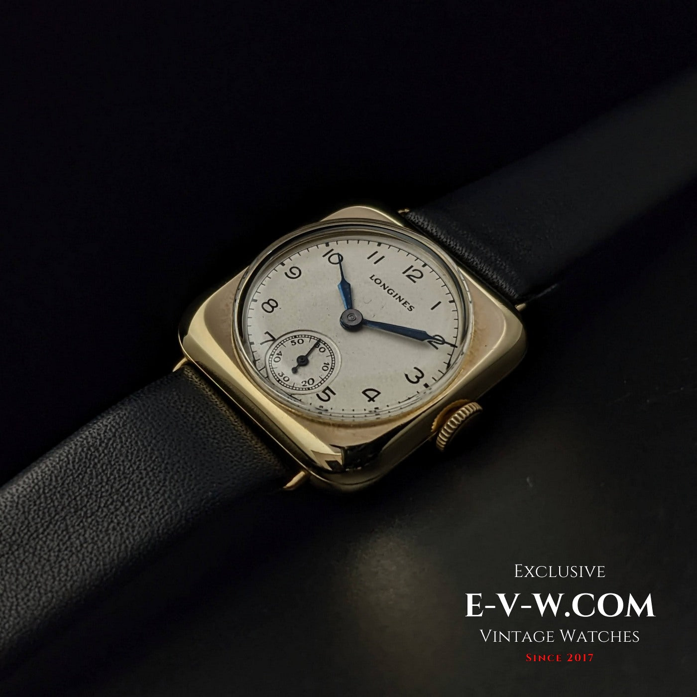 Montre Longines Art Déco Antique en or 14 carats de 1926 / Extrait des archives Longines / Entièrement révisée