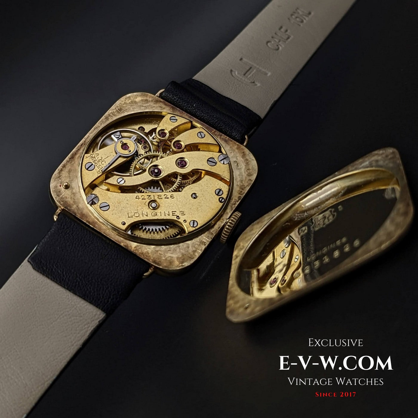 Montre Longines Art Déco Antique en or 14 carats de 1926 / Extrait des archives Longines / Entièrement révisée