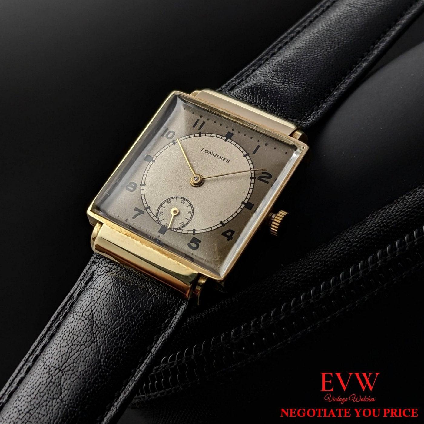 Montre Longines ancienne en or 14 carats de 1941 / Extrait des archives Longines / Entièrement révisée 