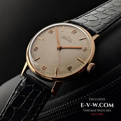 Montre Zenith Bumper Automatique Vintage 1960 / Or rose 18 carats - Cal. 133.8 / Entièrement révisée 