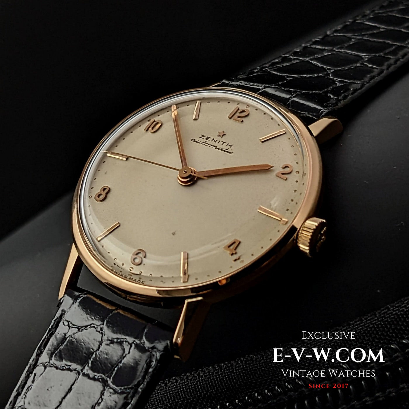 Montre Zenith Bumper Automatique Vintage 1960 / Or rose 18 carats - Cal. 133.8 / Entièrement révisée 