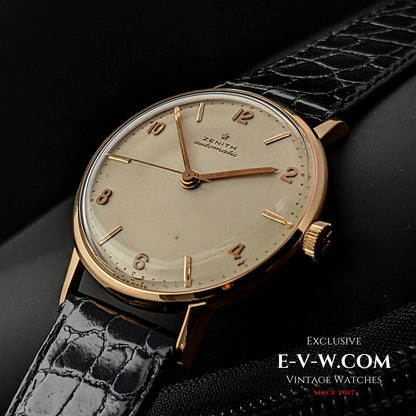 Montre Zenith Bumper Automatique Vintage 1960 / Or rose 18 carats - Cal. 133.8 / Entièrement révisée 