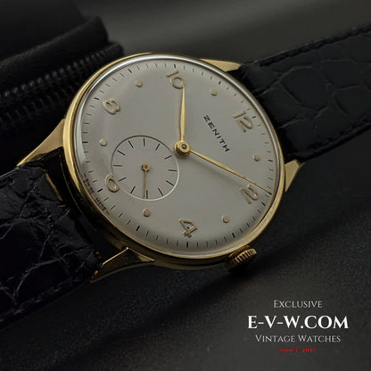 Montre Zenith unique en or 18 carats / Calibre 106 / Année 1949 / Entièrement révisée 