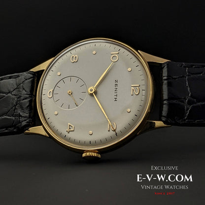 Montre Zenith unique en or 18 carats / Calibre 106 / Année 1949 / Entièrement révisée 