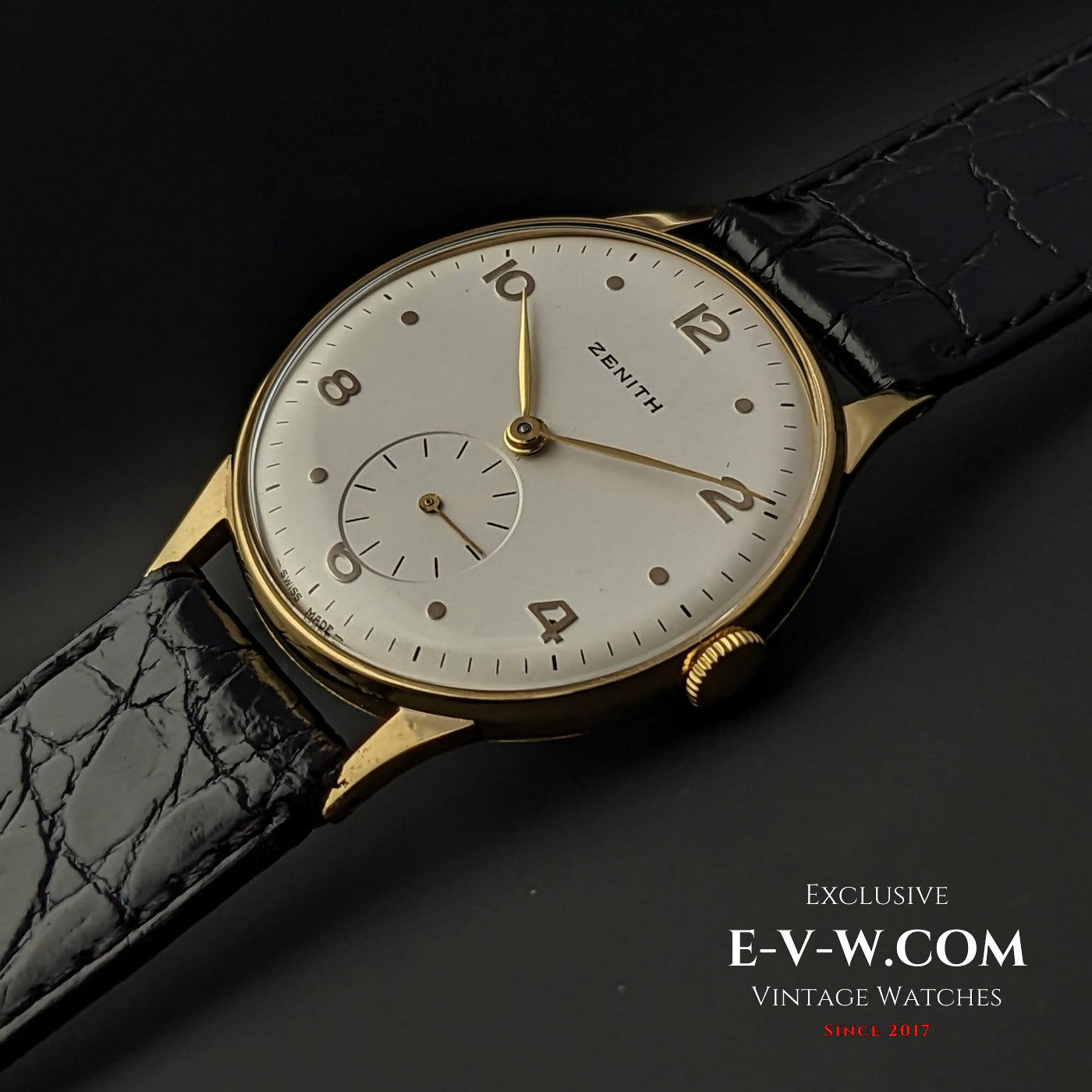 Montre Zenith unique en or 18 carats / Calibre 106 / Année 1949 / Entièrement révisée 