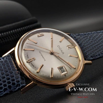 Montre automatique Doxa en or rose 14 carats - Cal. 118 - Vintage années 1960 