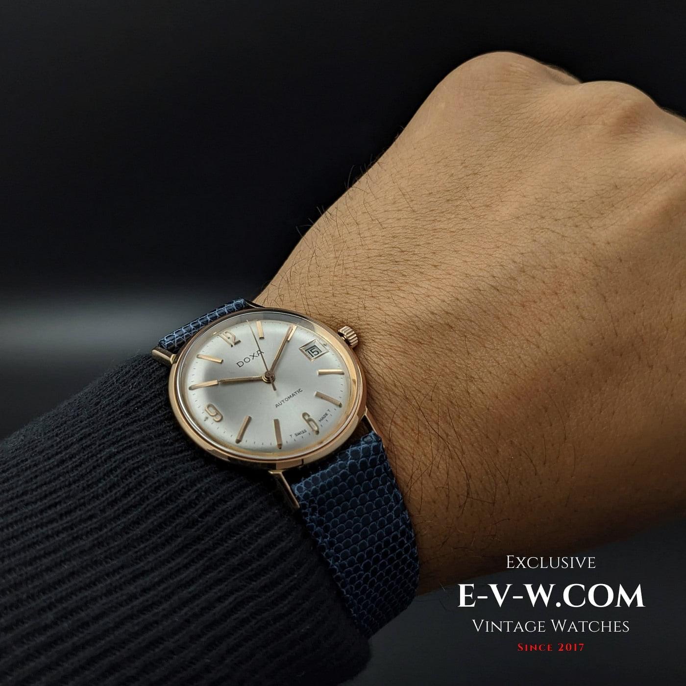 Montre automatique Doxa en or rose 14 carats - Cal. 118 - Vintage années 1960 