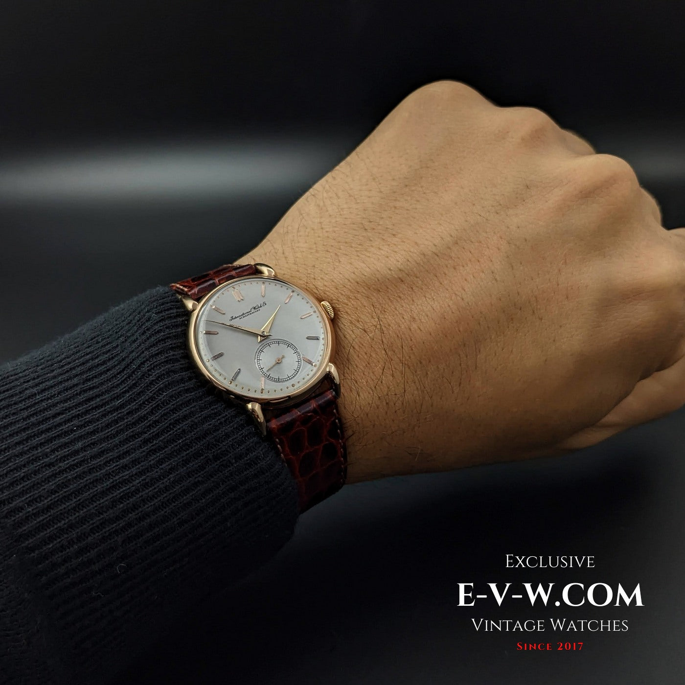 Montre IWC Schaffhausen unique en or rose 18 carats / Cal. 88 / Vintage 1946 / Entièrement révisée 