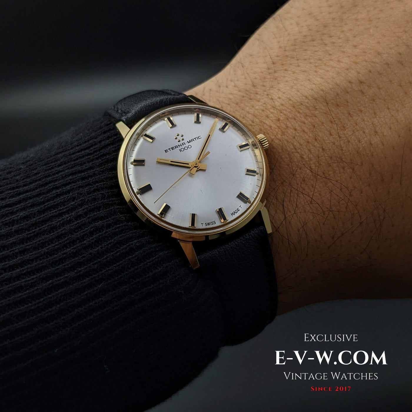 Eterna Matic 1000 Automatique Vintage des années 1960 avec autocollant d'origine