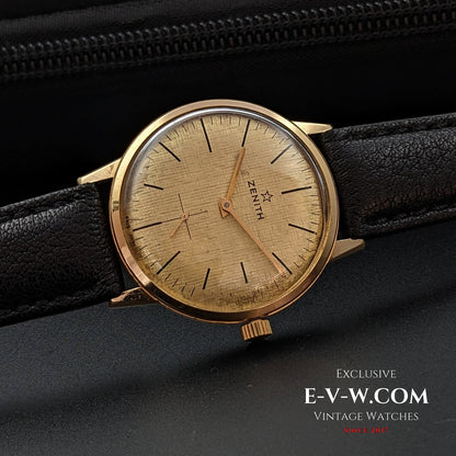 Zenith Unique Or massif 18 carats / Cadran guilloché / Calibre 2531 / Vintage années 1960 / Entièrement révisée