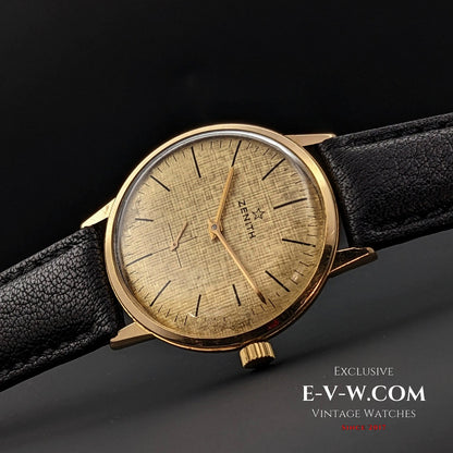 Zenith Unique Or massif 18 carats / Cadran guilloché / Calibre 2531 / Vintage années 1960 / Entièrement révisée
