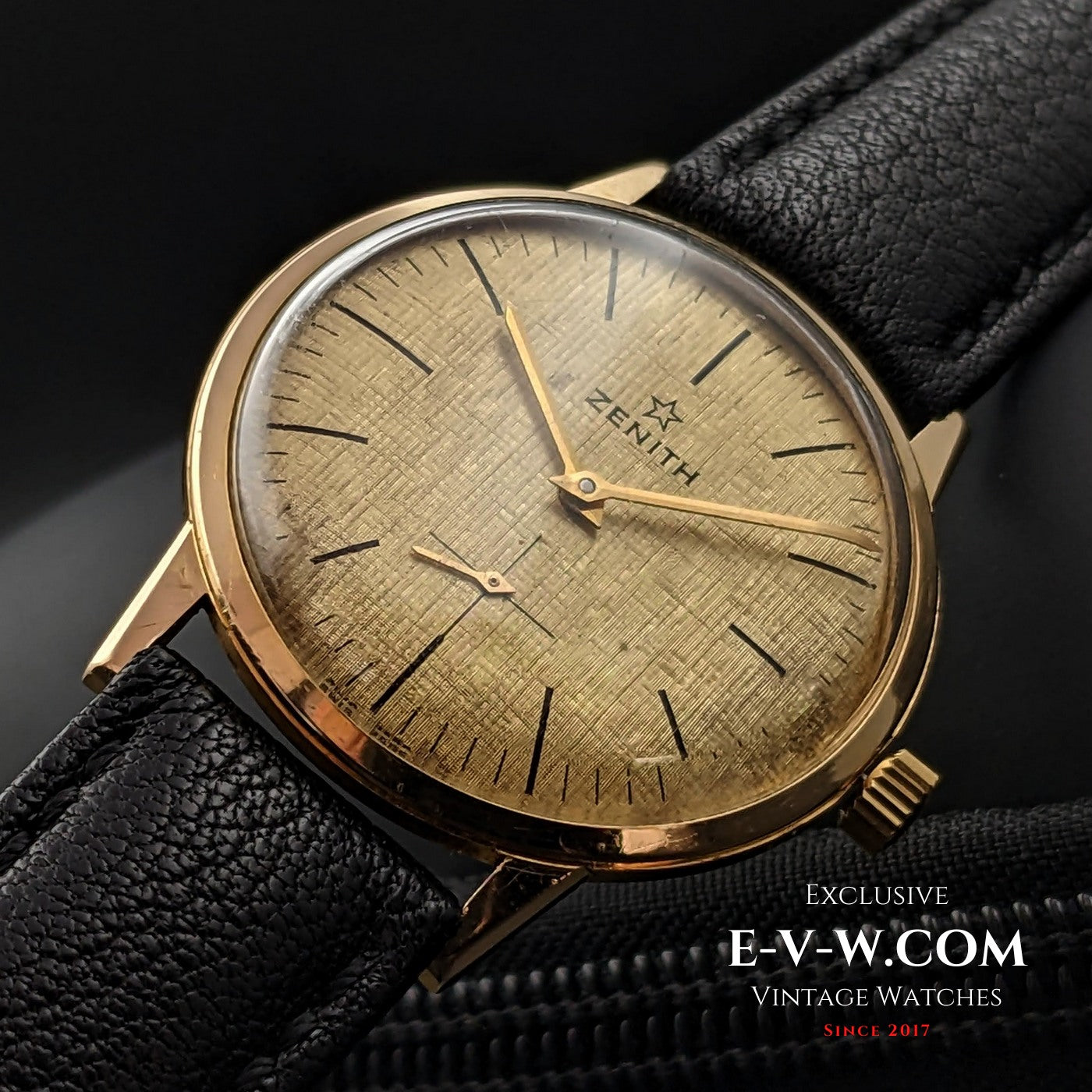 Zenith Unique 18k Sold Gold / Guilloche Dial / Cal 2531 / Vintage 1960s