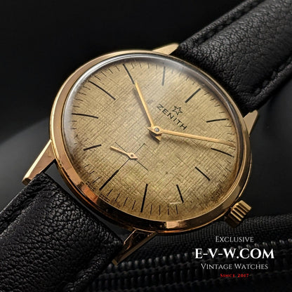 Zenith Unique 18k Sold Gold / Guilloche Dial / Cal 2531 / Vintage 1960s