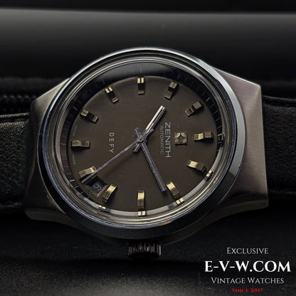 Rare montre Zenith DEFY automatique, brevet n° 493877 / Boîtier Jumbo 38 mm / Années 1970 / Calibre 2572.PC / Réf. 010210380 / Entièrement révisée