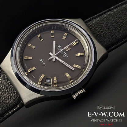 Rare montre Zenith DEFY automatique, brevet n° 493877 / Boîtier Jumbo 38 mm / Années 1970 / Calibre 2572.PC / Réf. 010210380 / Entièrement révisée