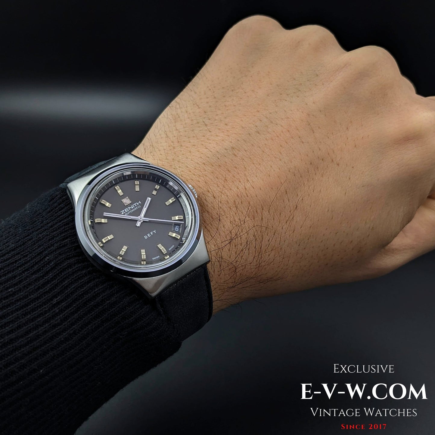 Rare montre Zenith DEFY automatique, brevet n° 493877 / Boîtier Jumbo 38 mm / Années 1970 / Calibre 2572.PC / Réf. 010210380 / Entièrement révisée