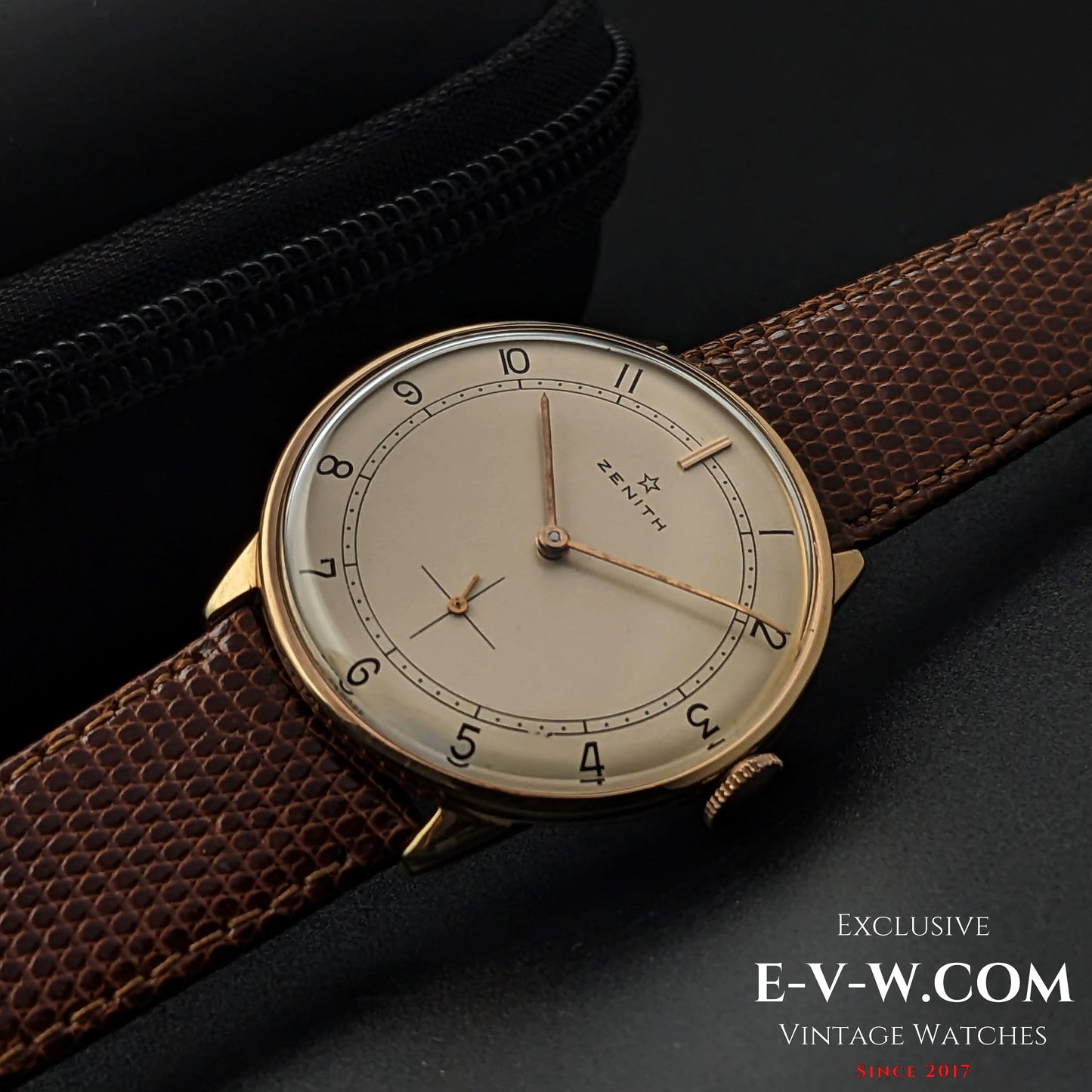 Plaque plaquée or Zenith classique / Cadran sectoriel / Calibre 40 / Vintage 1960