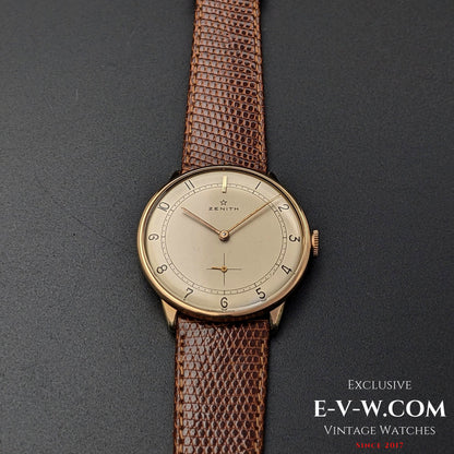 Plaque plaquée or Zenith classique / Cadran sectoriel / Calibre 40 / Vintage 1960