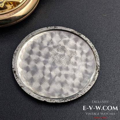 Plaque plaquée or Zenith classique / Cadran sectoriel / Calibre 40 / Vintage 1960