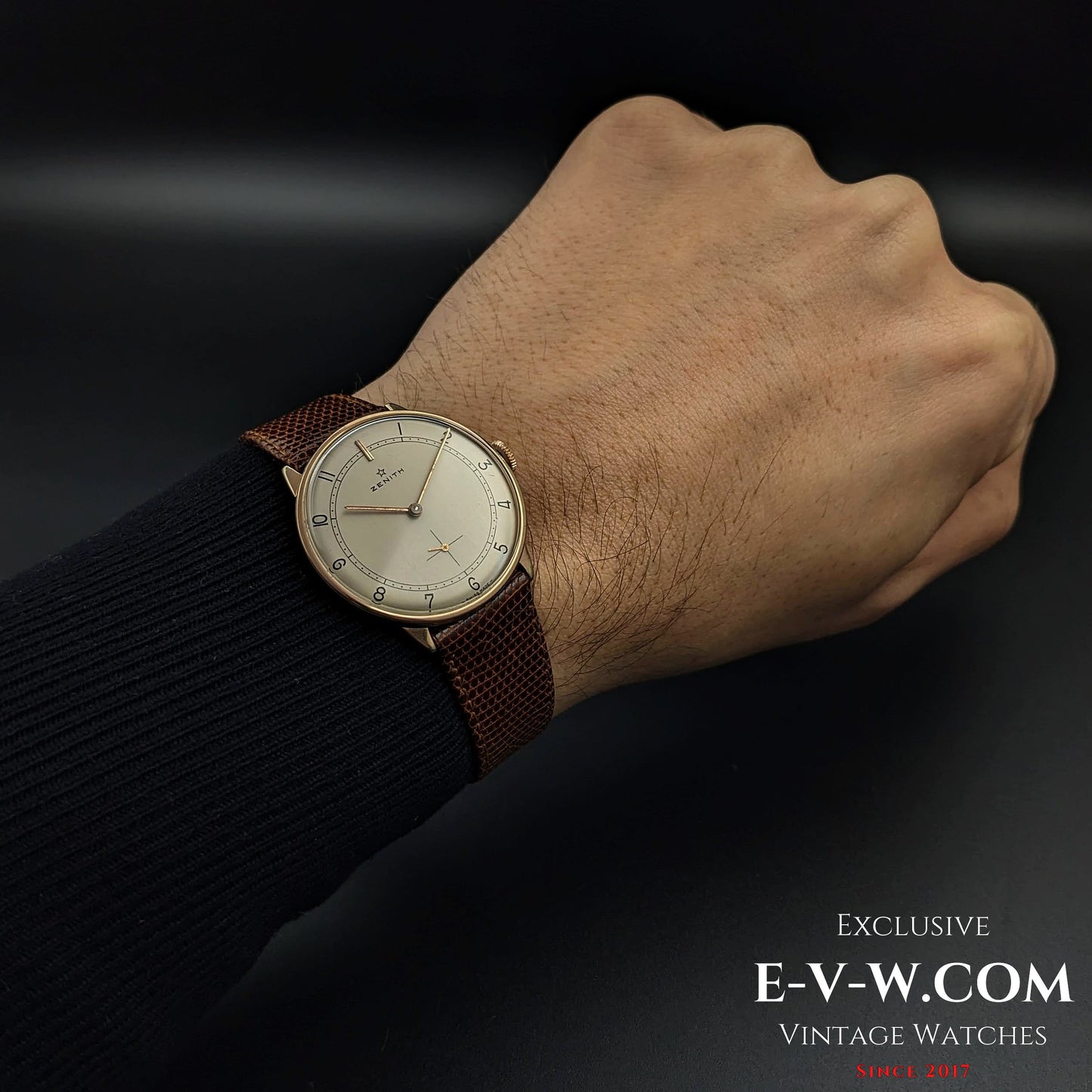 Plaque plaquée or Zenith classique / Cadran sectoriel / Calibre 40 / Vintage 1960