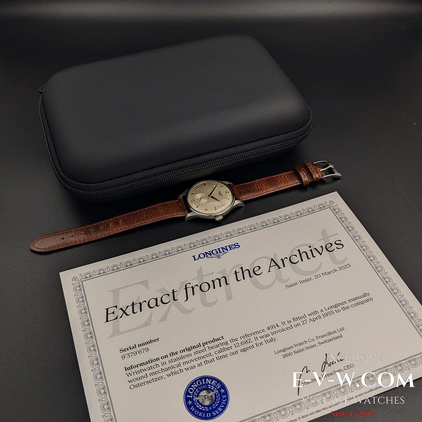 Longines Jumbo Oversized 37,5 mm / Cal. 12,68Z / Réf. 4914 / Vintage 1955 / Extrait des archives Longines