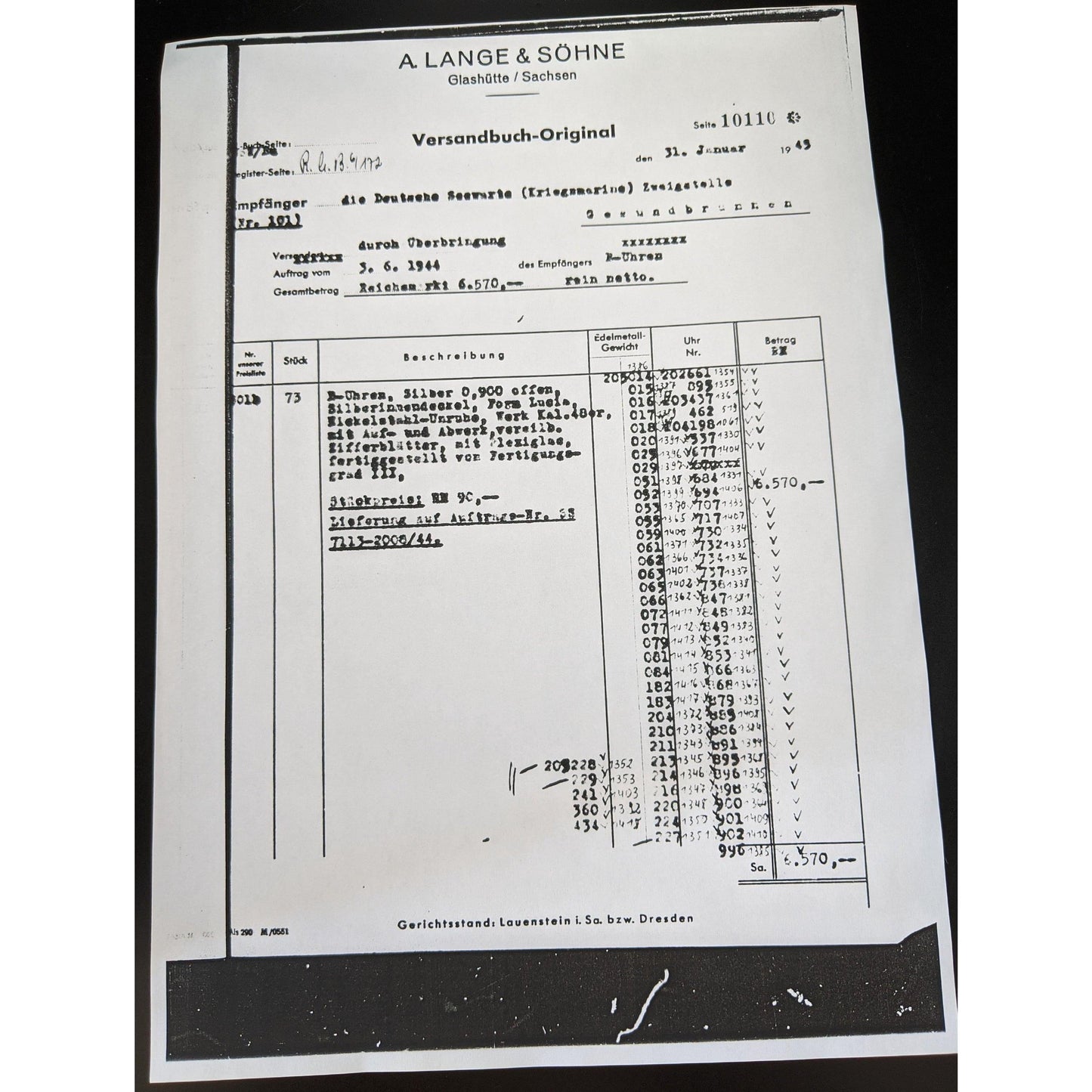 A. Lange &amp; Söhne Montre de Poche Seconde Guerre Mondiale Militaire U Boat B-Uhr 1945