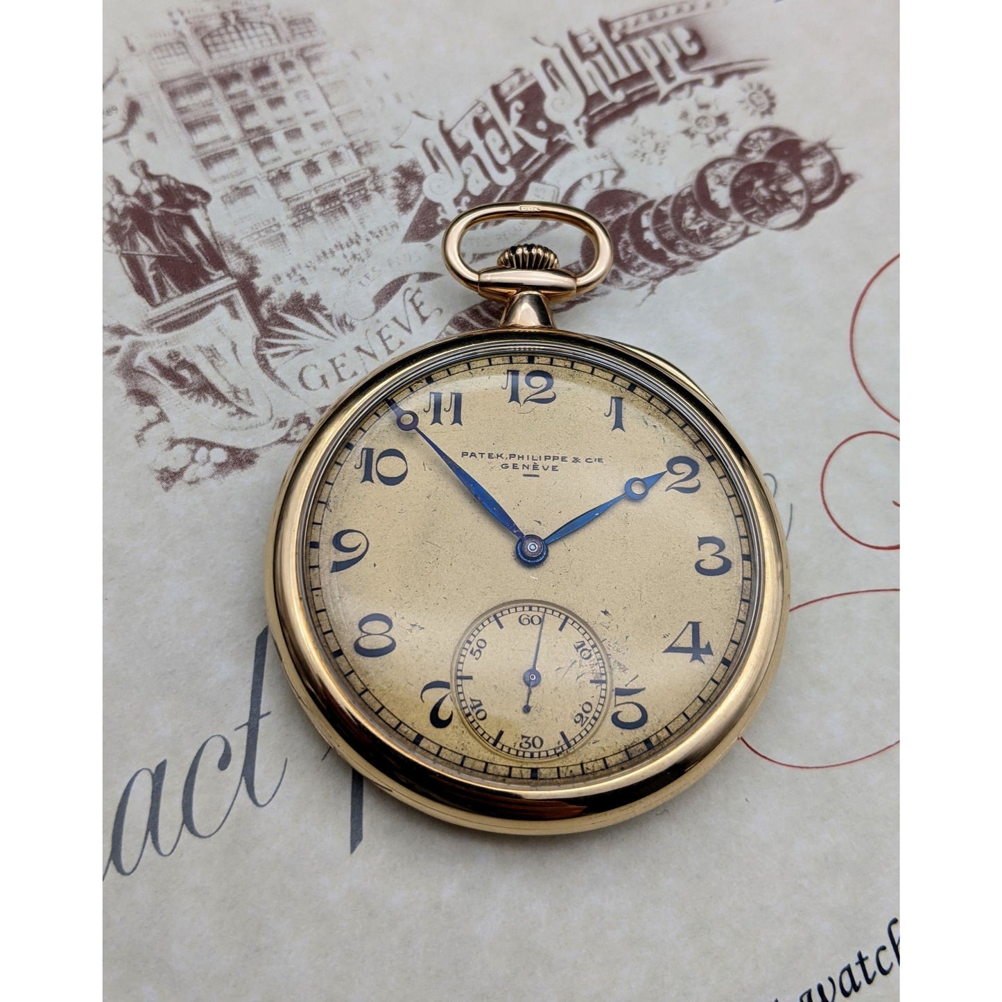 Patek Philippe 1924 unique Geneve Gold with Extract from  Patek Philippe Archives - E-V-W.com