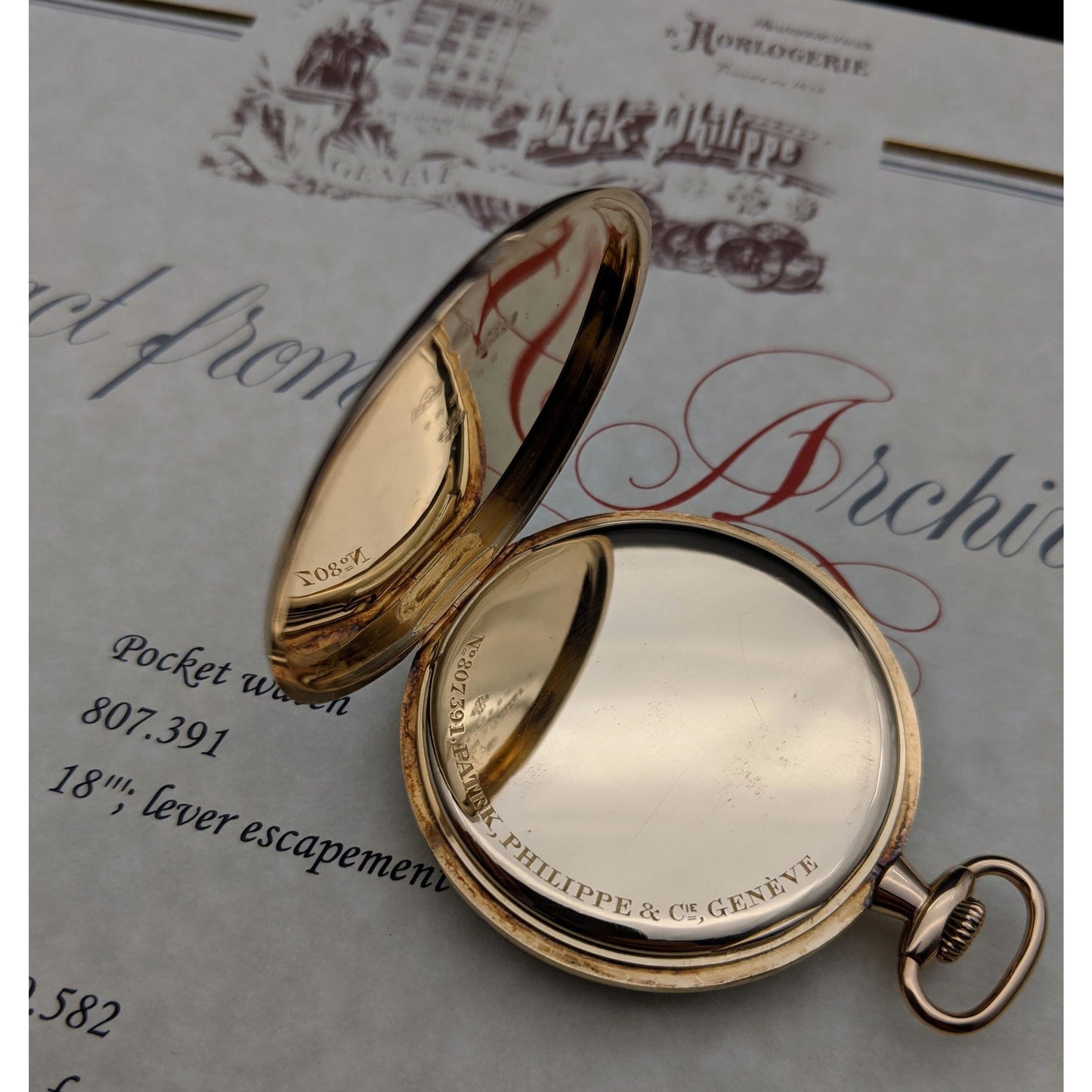 Patek Philippe 1924 unique Geneve Gold with Extract from  Patek Philippe Archives - E-V-W.com