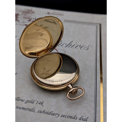 Patek Philippe 1924 unique Geneve Gold with Extract from  Patek Philippe Archives - E-V-W.com