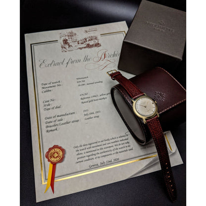 Patek Philippe Calatrava 18k Gold / very rare dial with silver ring/Patek Philippe Certificate and Box - E-V-W.com