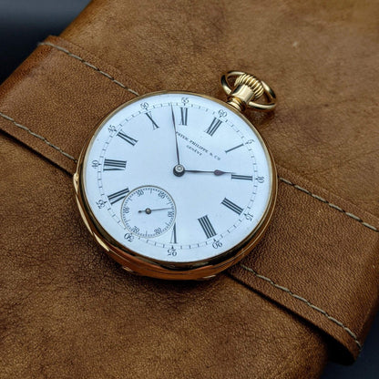 Antique Patek Philippe 18k Gold Pocket Watch 1877 